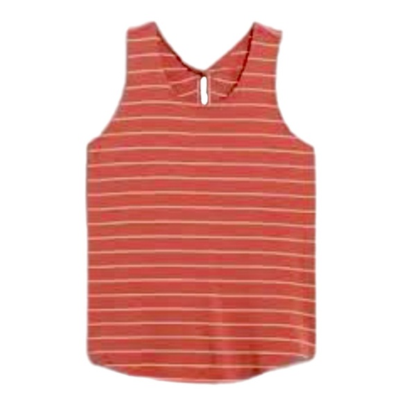 MARKET & SPRUCE Women’s Size XL Tank Top Wide Strap Terracotta Stripe Twist Back - Picture 4 of 10